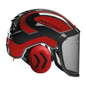 Protos Forsthelm Integral Forest F39 mit Visier in rot-schwarz