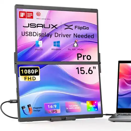 Jsaux FlipGo Pro 15.6″ Triple-Screen Laptop Screen Extender