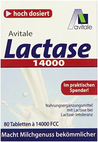 Laktase-Tabletten Avitale Lactase 14000 FCC, 80 Stück