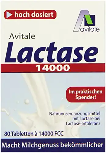 Laktase-Tabletten Avitale Lactase 14000 FCC, 80 Stück