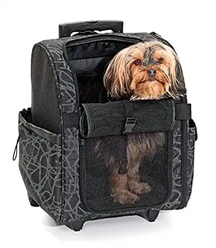 Hunderucksack Karlie Smart Trolley City in Schwarz, 32x29x52 cm
