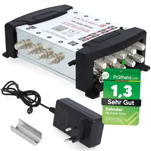 Zehnder 9/8 Multischalter für Quattro & Quad LNB 2 Satelliten, 8 Teilnehmer