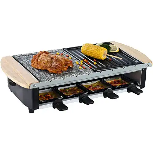 Raclette-Grill mit Steinplatte von Syntrox Germany im Edelstahl Design