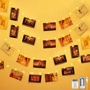Anpro Fotoclips Lichterkette mit 50 LED und 5 Metern Länge