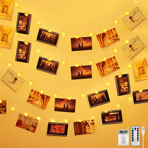 Anpro Fotoclips Lichterkette mit 50 LED und 5 Metern Länge