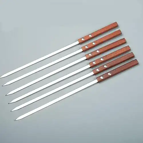 Adana-Spieß Grillspieße aus Edelstahl, 6 flache Spieße, 60 cm