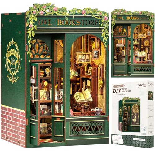 Cutebee Book Nook Kit DIY Miniatur Puppenhaus mit LED-Licht