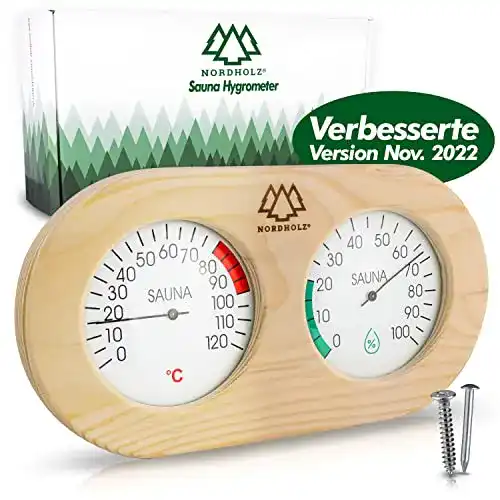 Sauna Thermometer und Hygrometer von Nordholz für optimale Saunaatmosphäre