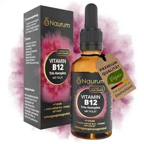 Vitamin B12 Tropfen Naurum Trio Komplex mit Folat, 50ml