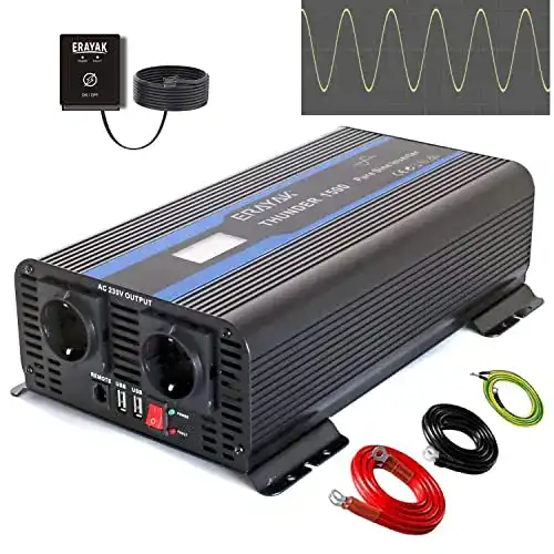 Wechselrichter 1500 W Erayak Spannungswandler 12V auf 230V