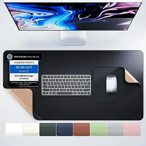 Schreibtischunterlage Mymind 2er Set 80x40cm in Schwarz
