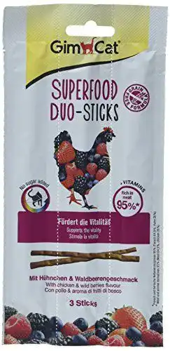Katzenleckerlis GimCat Duo-Sticks Hühnchen und Waldbeere