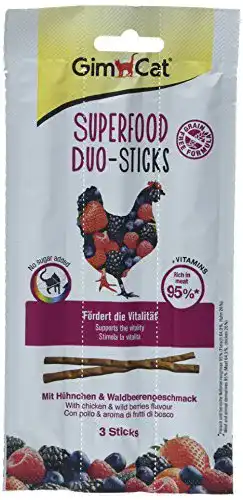 Katzenleckerlis GimCat Duo-Sticks Hühnchen und Waldbeere