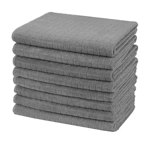 Geschirrtücher gryeer 8er-Set aus Microfaser, grau, 45 x 65 cm