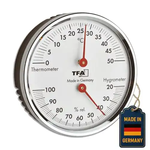 TFA Dostmann Hygrometer Analoges Thermo-Hygrometer zur Raumklimaüberwachung