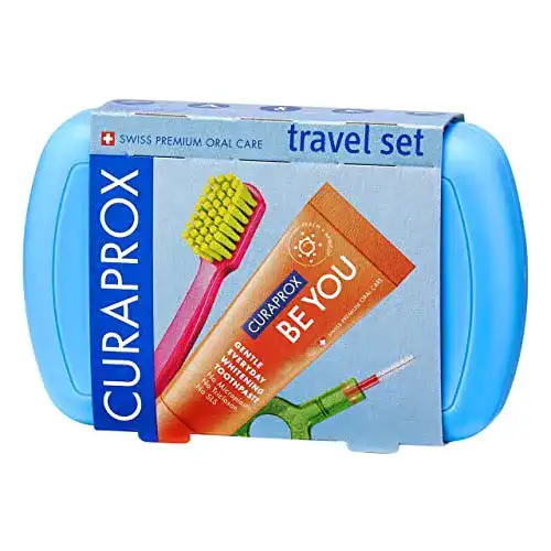 Curaprox Reiseset Zahnbürste CS 5460 und Zahnpflegeprodukte