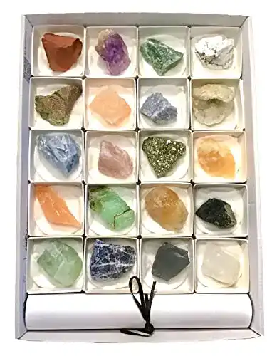 Heilsteine Steinfixx Premium Mineralien Sammlung mit 20 Rohsteinen