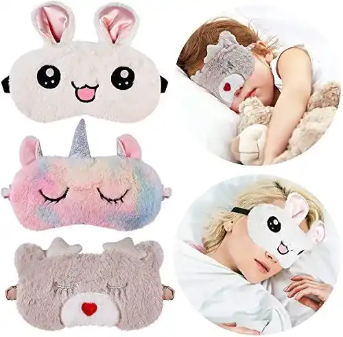 Schlafmaske CACAZI 3D Augenmaske für Kinder 3er Set