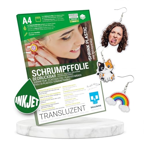 Schrumpffolie Skullpaper – Bedruckbare und beschreibbare Kreativfolie A4 (10 Blatt)