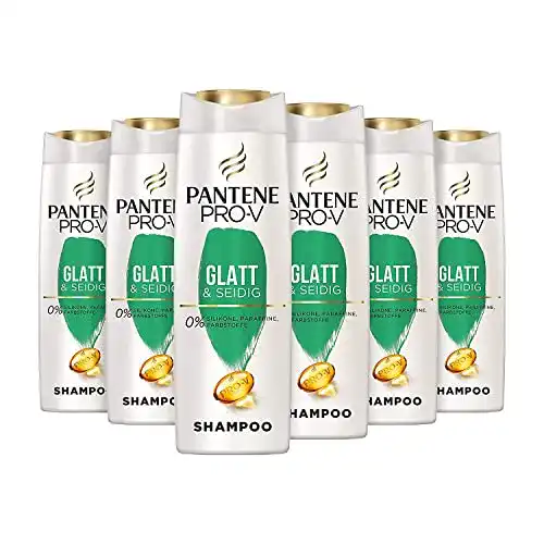 Pantene Pro-V Glatt und Seidig Shampoo für widerspenstiges Haar, 6 x 300ml