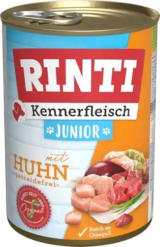 Rinti Kennerfleisch Junior Hundefutter mit Huhn 12 x 400 g