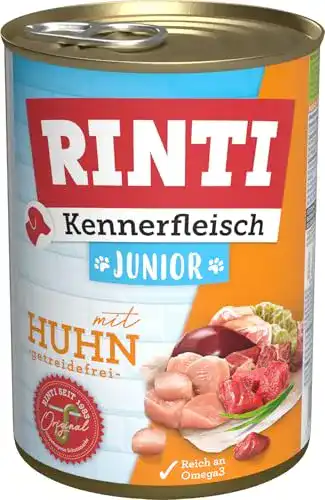Rinti Kennerfleisch Junior Hundefutter mit Huhn 12 x 400 g