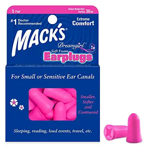 Mack’s Dreamgirl Soft Foam Ohrstöpsel für Frauen (10 Paar)