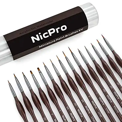 Feiner Detail Pinsel Set von Nicpro, 15 Stück