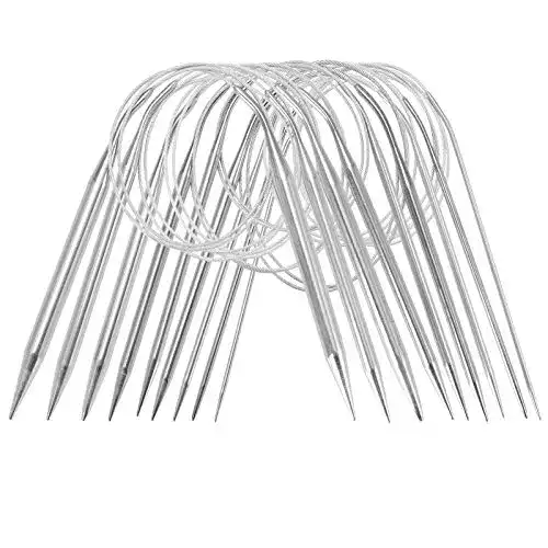 Rundstricknadeln Set aus Edelstahl 80cm – 9 Stück