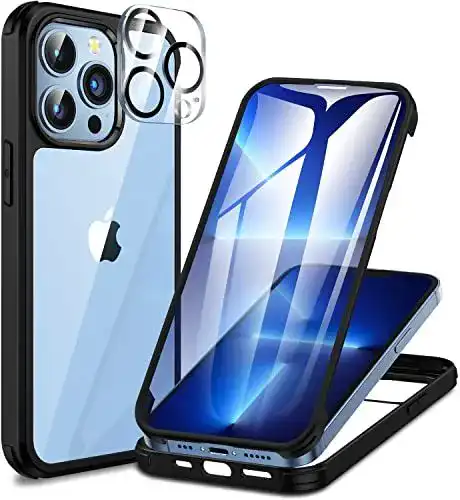 Cenhufo 360 Grad Hülle für iPhone 13 Pro mit Panzerglas und Kameraschutz