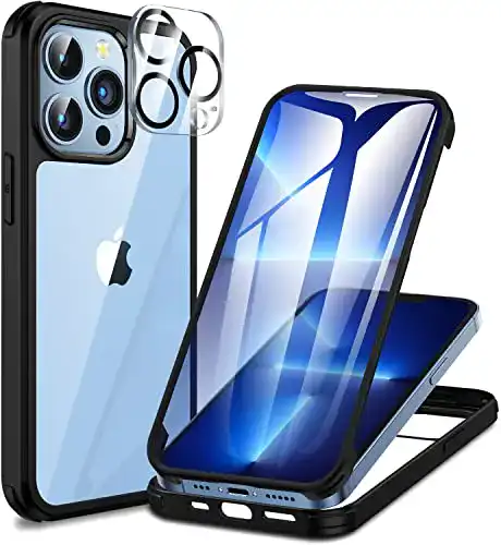 Cenhufo 360 Grad Hülle für iPhone 13 Pro mit Panzerglas und Kameraschutz