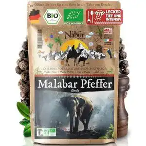 Bio Pfeffer Nabür, Malabar schwarzer Pfeffer 400g, ganz