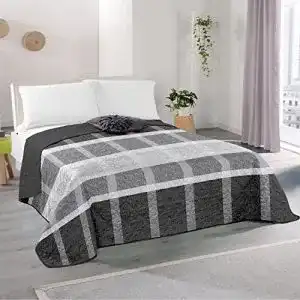 Tagesdecke Bestlivings Cross Check 220×240 cm mit wattierter Zwischenlage