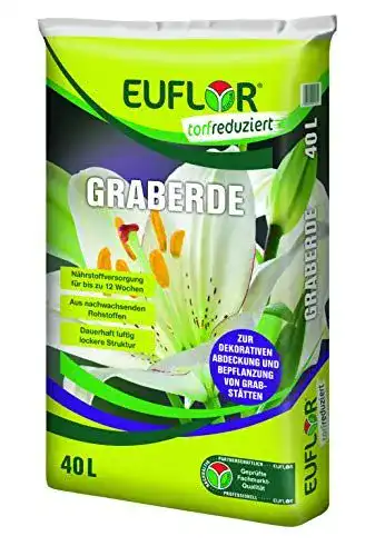 Euflor Graberde 40 L Dunkle Spezialerde für die Grabbepflanzung
