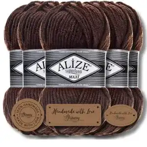 Alize Wolle Superlana Maxi 5 x 100g Chenille Garn für Handarbeiten