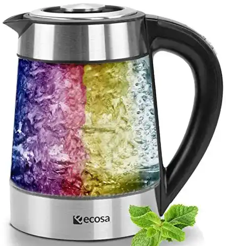 Wasserkocher mit Temperatureinstellung von Ecosa aus Glas