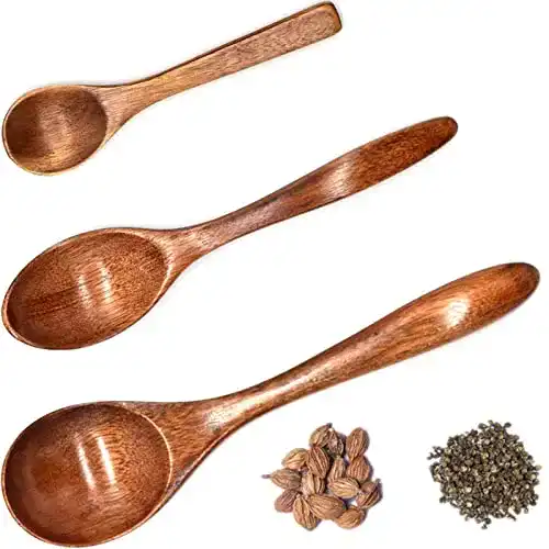 Holzlöffel Yueser 3 Stück Set für Dessert, Suppen und Tees