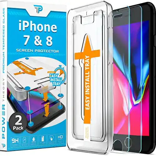 Power Theory Panzerglas für iPhone 8 und iPhone 7 Displayschutzfolie