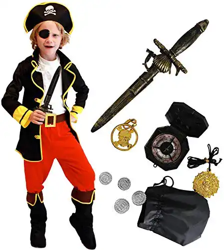Piratenkostüm für Kinder von Tacobear mit Zubehör und Hut