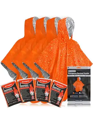 Rettungsdecke aZengear Notfall-Survival-Poncho im 4er Set