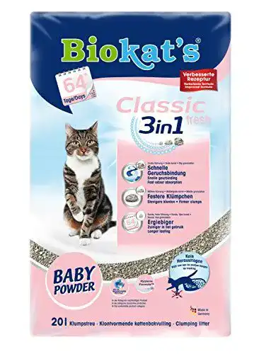Biokat’s Katzenstreu Classic Fresh 3 in 1 mit Babypuderduft