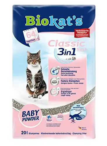 Biokat’s Katzenstreu Classic Fresh 3 in 1 mit Babypuderduft