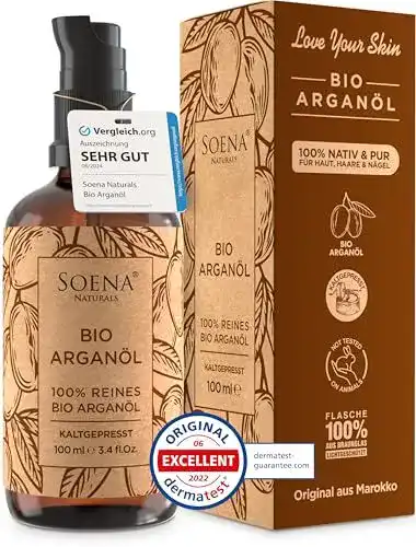Soena Arganöl Bio kaltgepresst 100% rein für Haut und Haare