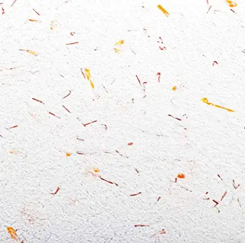 Flüssigtapete Baumwollputz Schneeweiß mit orangen Effekten