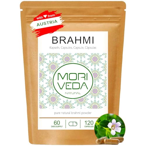 Brahmi MoriVeda Kapseln (500mg) zur Unterstützung von Gedächtnis und Konzentration