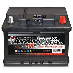 Autobatterie 55Ah Blackmax 12V 510A Starterbatterie für PKW