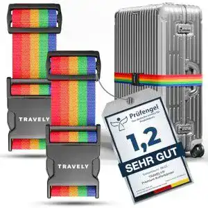 Koffergurt Travely Premium – Sicheres und auffälliges Gepäckband
