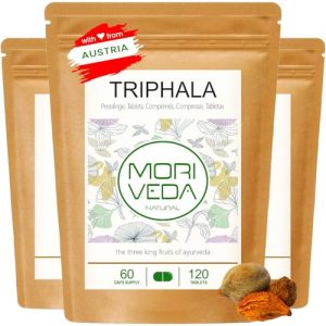 Triphala Moriveda Presslinge 1000mg, 3x 120 Tabletten, ayurvedisches Ergänzungsmittel