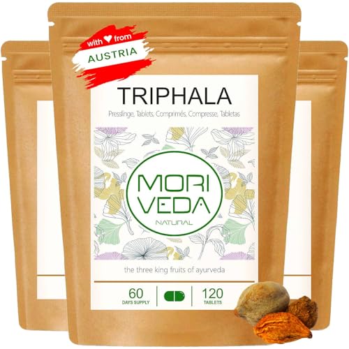 Triphala Moriveda Presslinge 1000mg, 3x 120 Tabletten, ayurvedisches Ergänzungsmittel