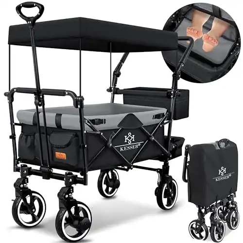 Bollerwagen mit Dach Kesser Faltbar GTS-9100 für Transport und Ausflüge